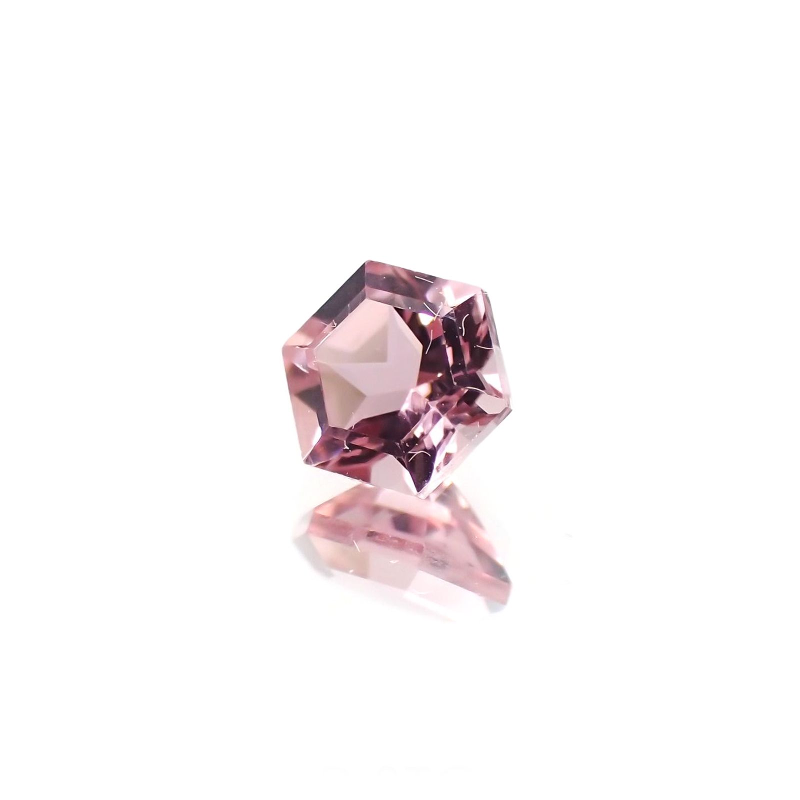 ◇ヘキサゴンカット◇ピンクトルマリン(宝石名トルマリン) ブラジル/アフリカ産 識別済 0.32ct / 3.9x3.9mm前後 [21029155]
