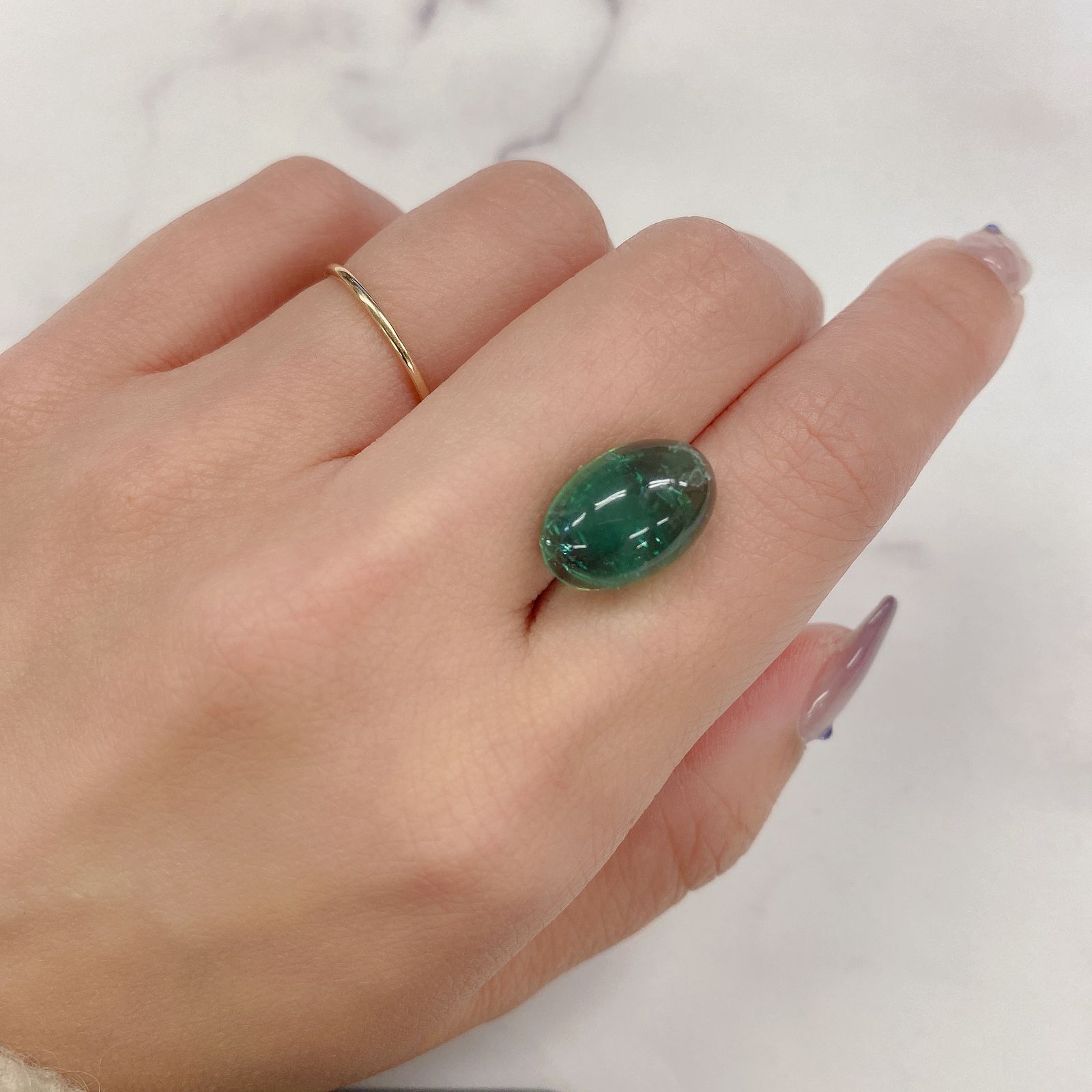 フローライト フルオレッセンス(宝石名フルオライト)イギリス・ロジャリー鉱山産 9.52ct 識別済[211113762]15.3x10.3mm前後
