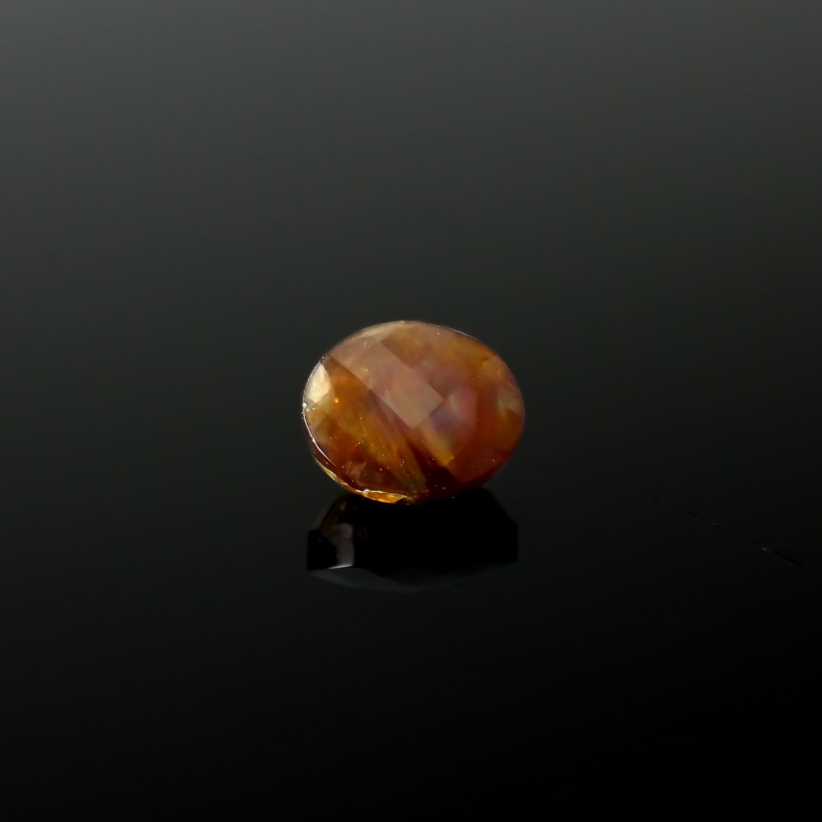 ◇チェッカーカット◇レインボーガーネット 日本・奈良県産 1.65ct[240125542]6.8x5.5mm前後
