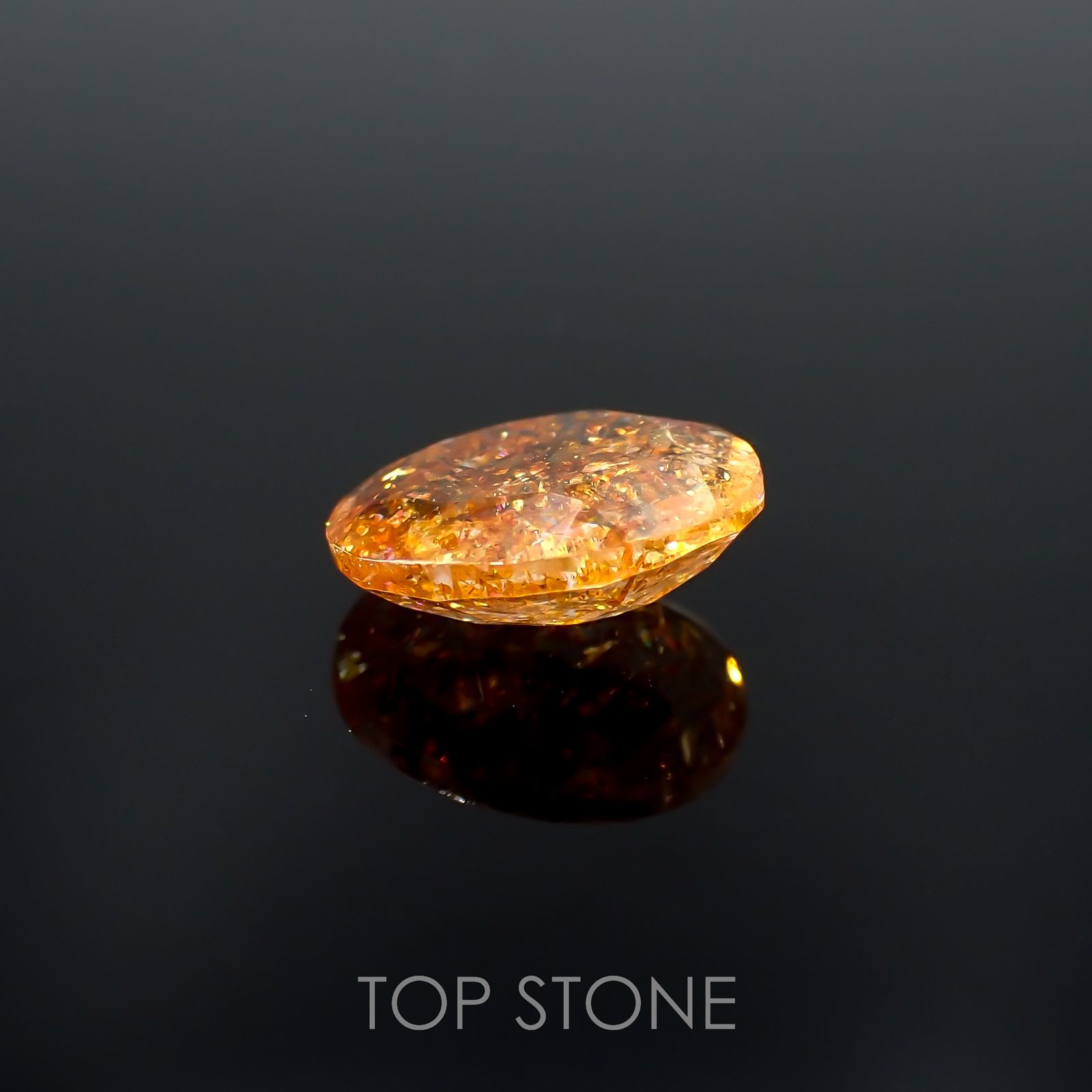 イリュージョンサンストーン インド産 1.60ct[221219254]9.1x7.2mm前後