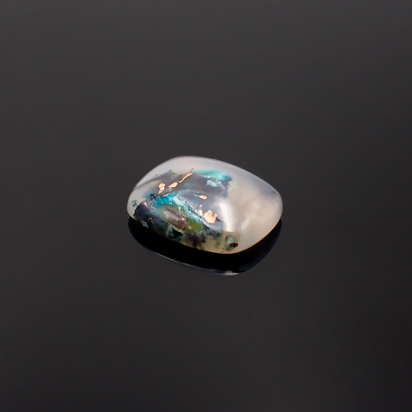 コッパークリソコラインカルセドニー インドネシア産 10.44ct[230722640]16.7x13.4mm前後