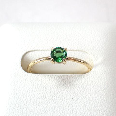 リング空枠：石留め▶クロムトルマリン（お客様製作例）