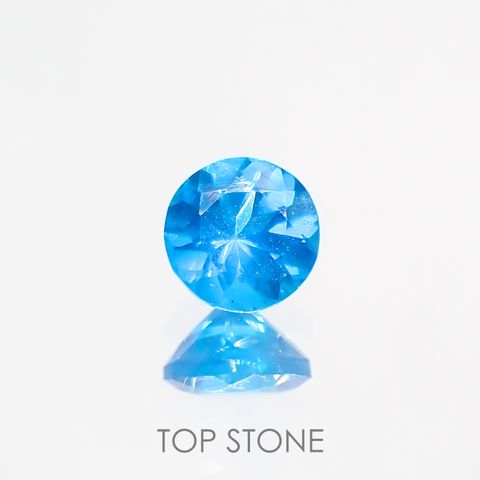 ネオンブルーアパタイト(宝石名アパタイト) マダガスカル産 0.50ct 識別済[210913047]4.9×4.9mm前後