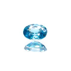 ブルージルコン(宝石名ジルコン) カンボジア産 1.82ct 識別済[251013451]7.8×6mm前後