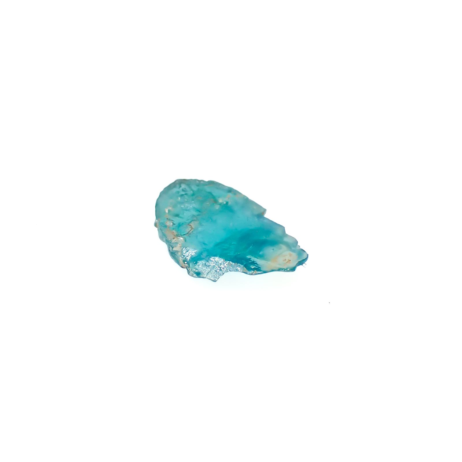 パライバトルマリン 原石スライス ブラジル・パライバ州バターリャ鉱山産 0.53ct [241029346]9.6x6.3mm前後