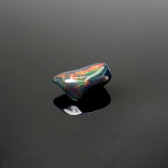 ◇バロック型◇ブラックオパール(宝石名オパール/加熱処理) エチオピア産 識別済 1.17ct / 9.7x6.7mm前後 [211013509]