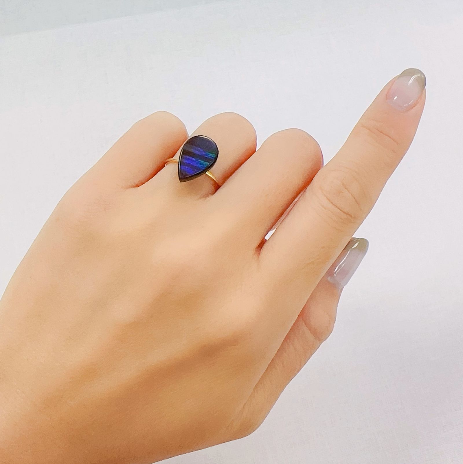 アンモライト トリプレット カナダ産 4.06ct[230823116]14.2x9.5mm前後