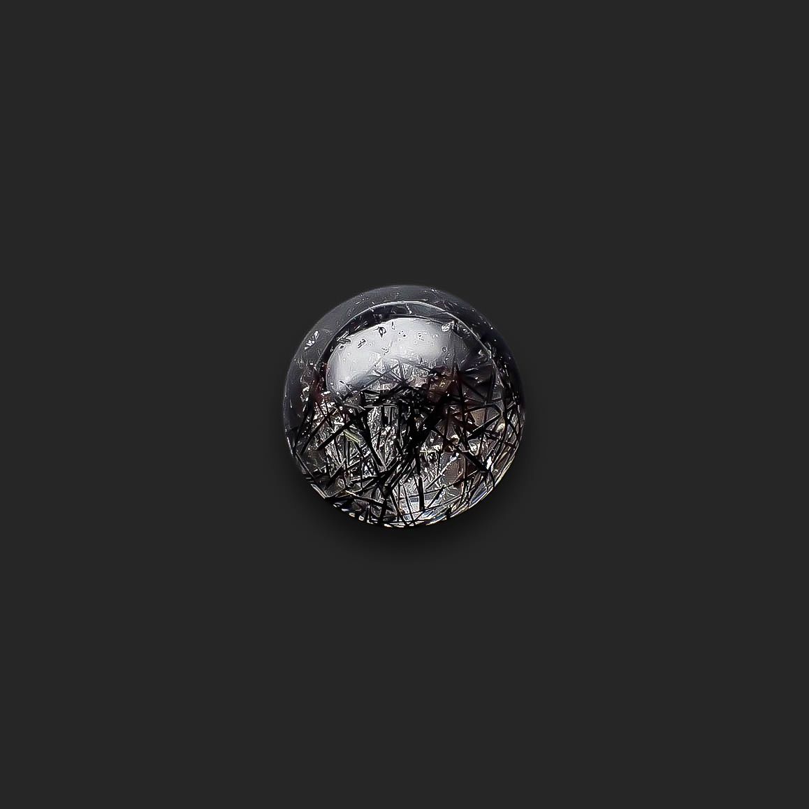 ブラックトルマリンインクォーツ ブラジル産 17.26ct[240427061]17x17mm前後