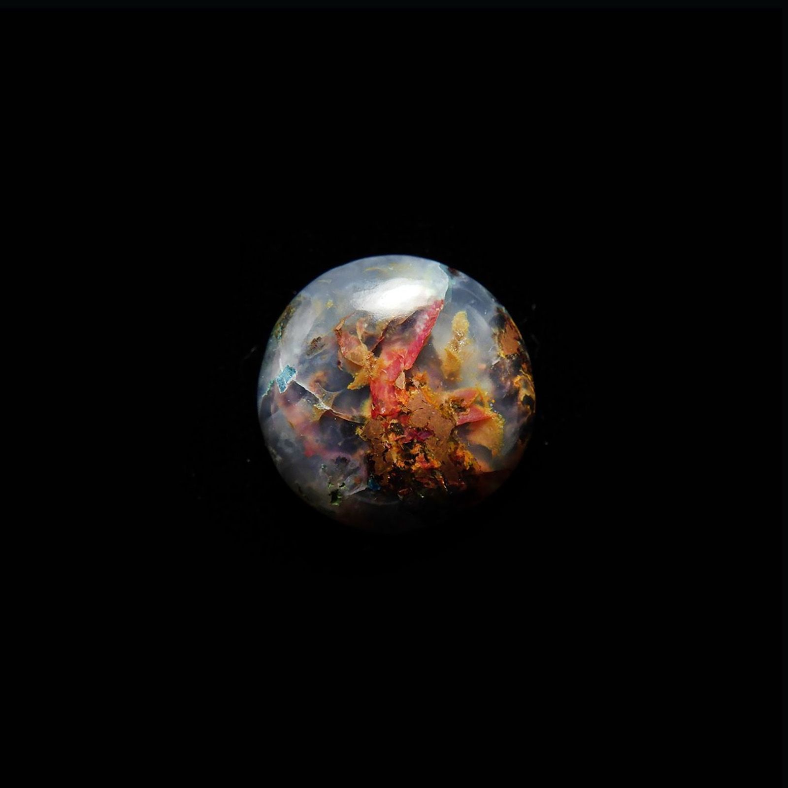 コッパークリソコラインカルセドニー インドネシア産 16.25ct / 17.9x17.7mm前後 [240125547]