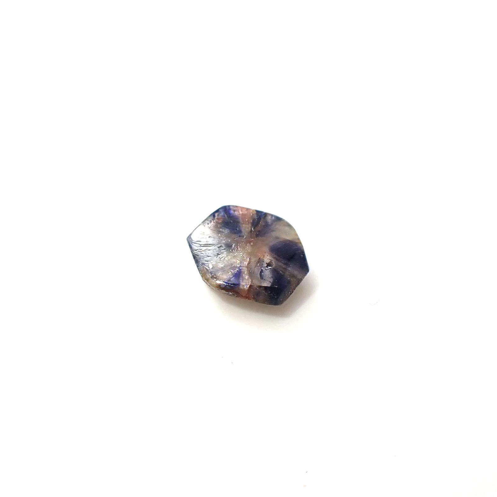 トラピッチェサファイア 原石スライス磨き ビルマ産 0.69ct [250830981]5.7x5.1mm前後