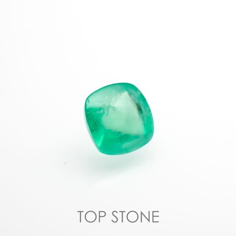 ◇シュガーローフカット◇エメラルド(宝石名エメラルド)コロンビア産 0.52ct 識別済[220115198]4.8x4.7mm前後