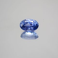 ブルーサファイア 非加熱(宝石名ブルー・サファイア) スリランカ産 1.057ct ソ付(彩珠)[210310221]7×4.5mm前後