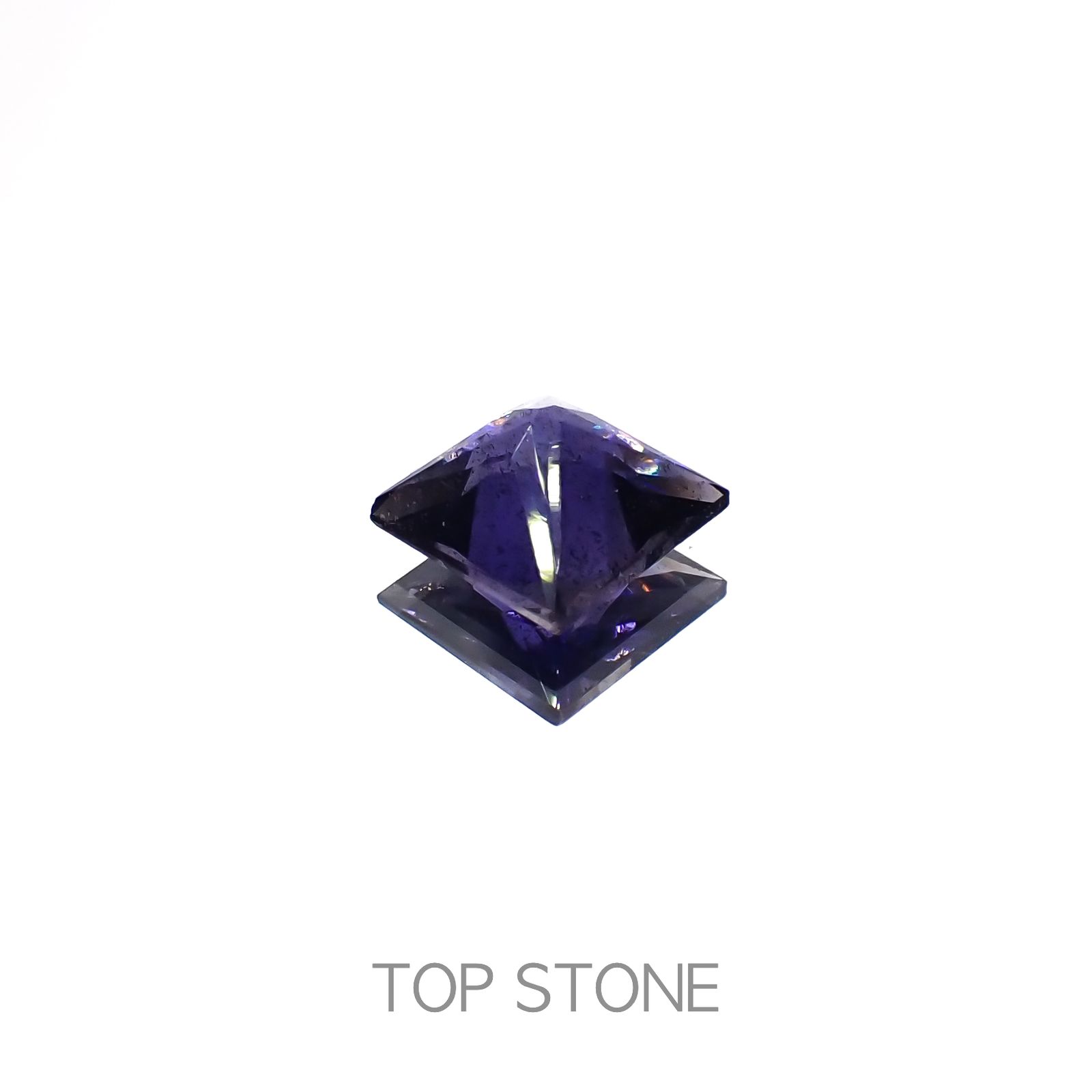 ◇プリンセスカット◇アイオライトサンストーン インド/ブラジル産 0.89ct[230220803]6x6mm前後