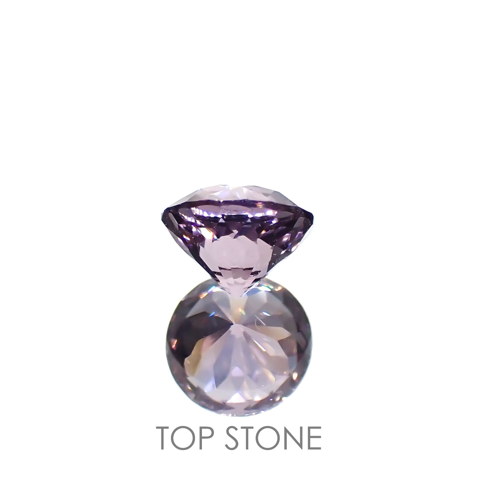 ラベンダーピンクスピネル(宝石名スピネル)ビルマ/マダガスカル産 0.46ct 識別済[220917594]4.7x4.6mm前後