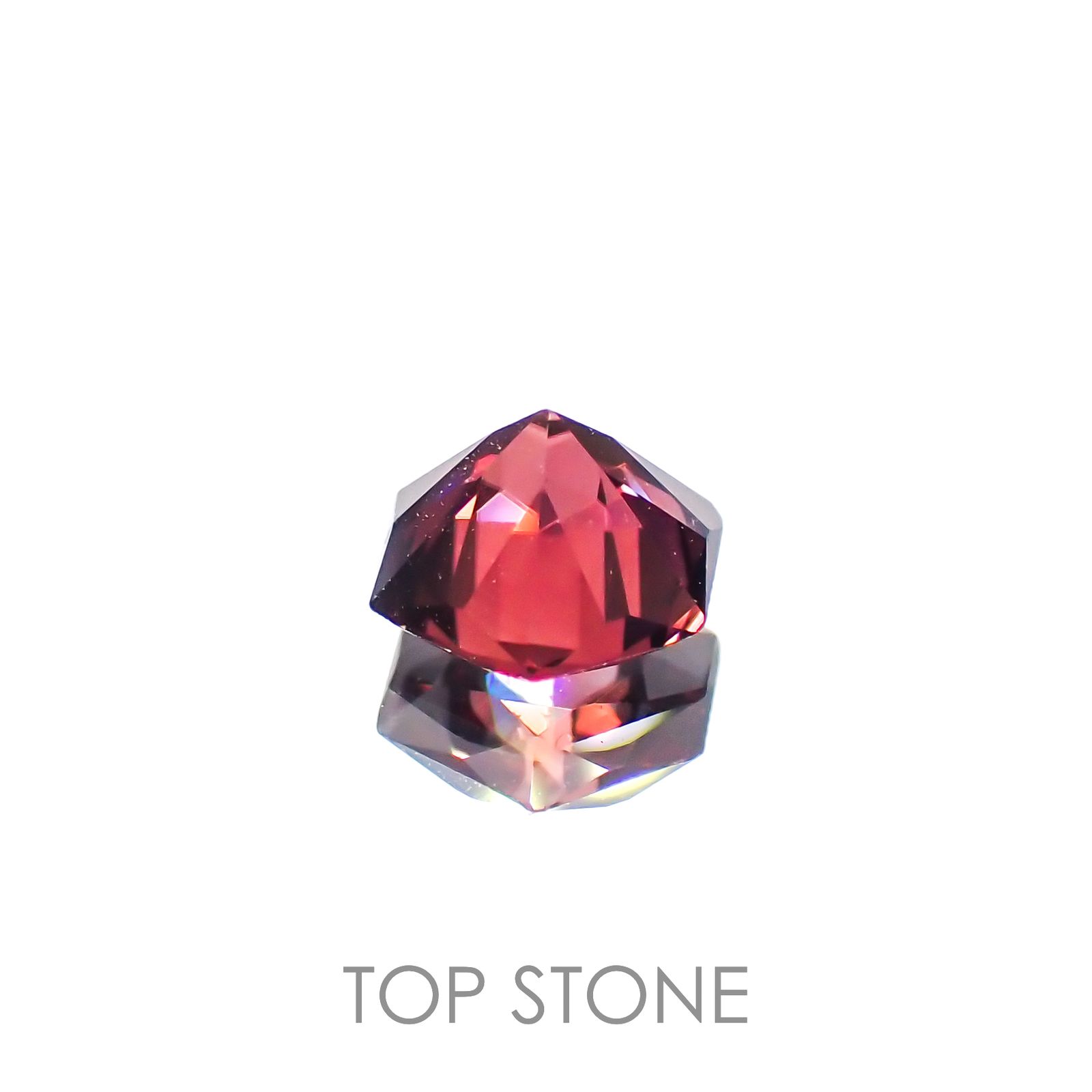 ◇ヘキサゴンカット◇レッドジルコン(宝石名ジルコン)スリランカ/カンボジア産 0.74ct 識別済[221219495]4.9x4.8mm前後