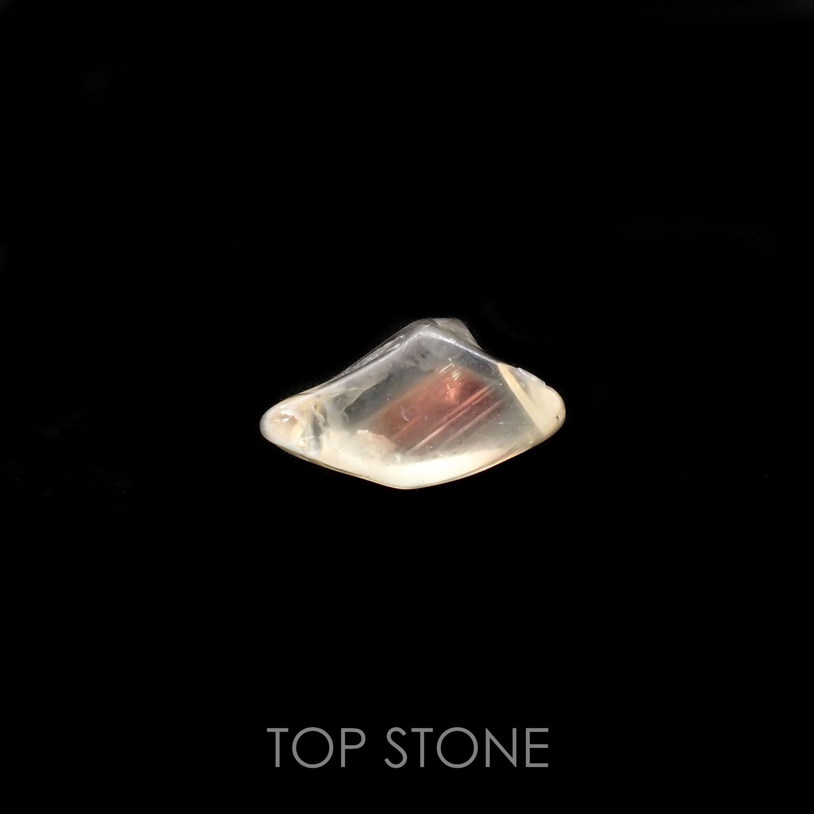 オレゴンサンストーン 原石スライス磨き アメリカ・オレゴン州産 5.88ct[220918002]15.9x8.5mm前後