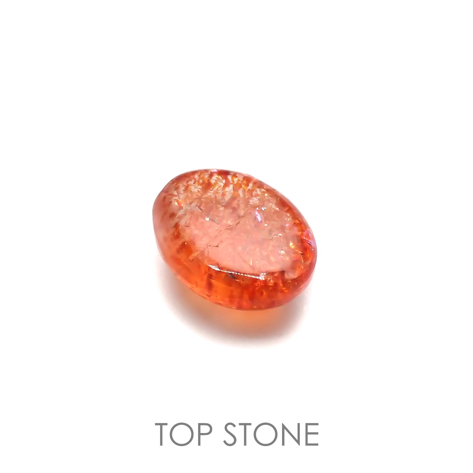 イリュージョンサンストーン(宝石名フェルドスパー) タンザニア産 1.89ct 識別済[210812307]9.1×6.9mm前後