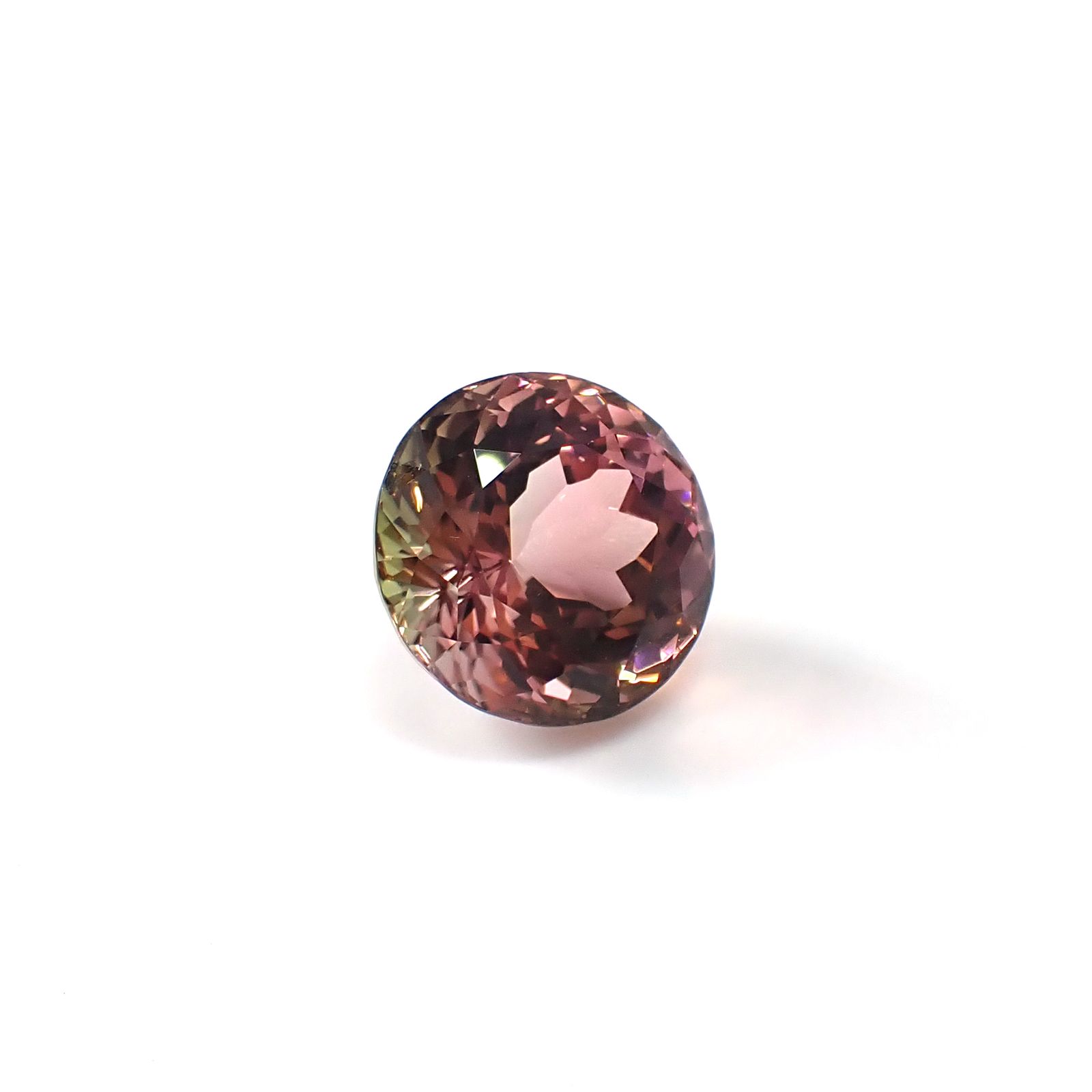 バイカラートルマリン(宝石名バイカラー・トルマリン)ブラジル産 11.741ct ソ付(彩珠)[250931151]13.8x13.6mm前後
