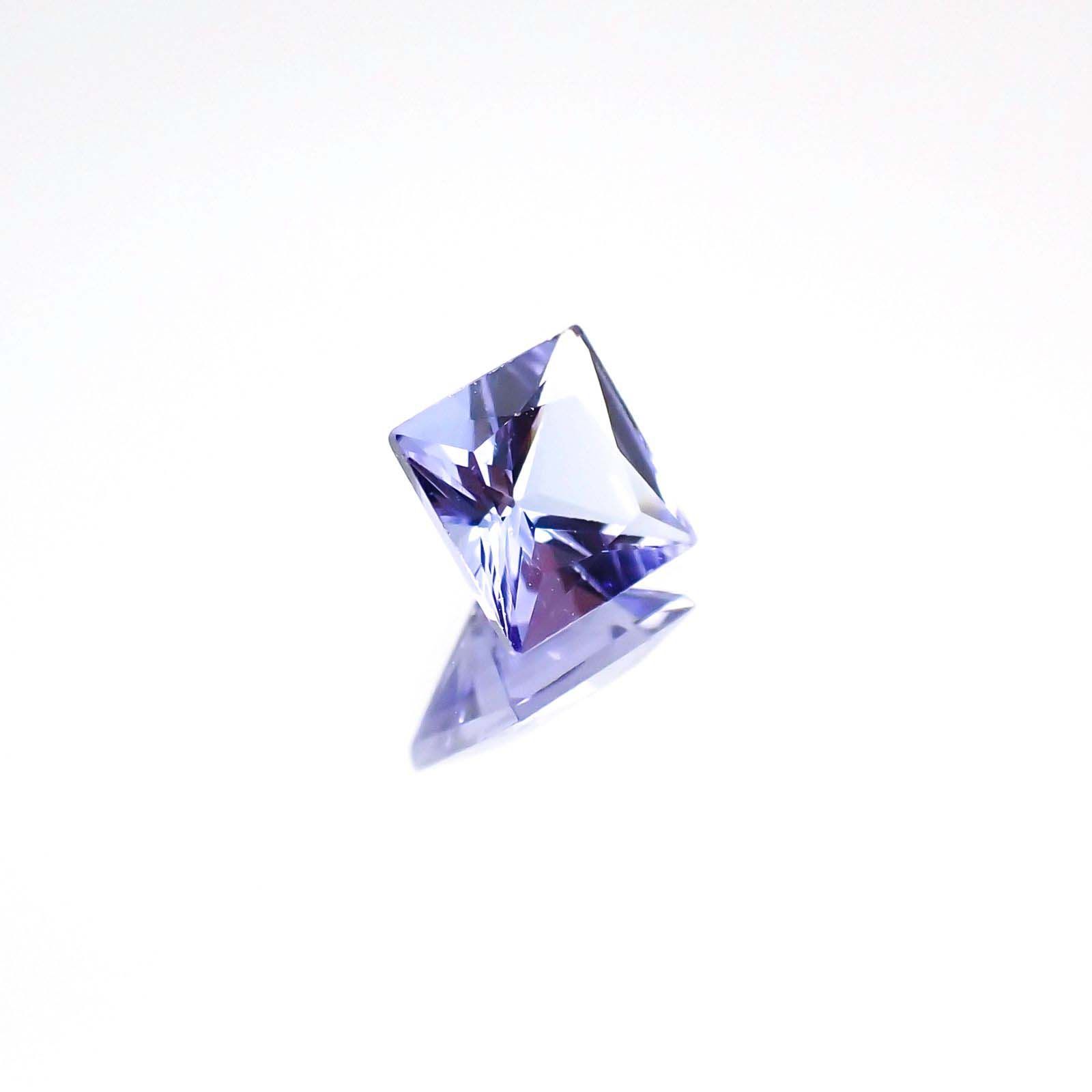 ◇プリンセスカット◇タンザナイト(宝石名タンザナイト)タンザニア産 0.38ct 識別済[230723013]4.3x4.3mm前後