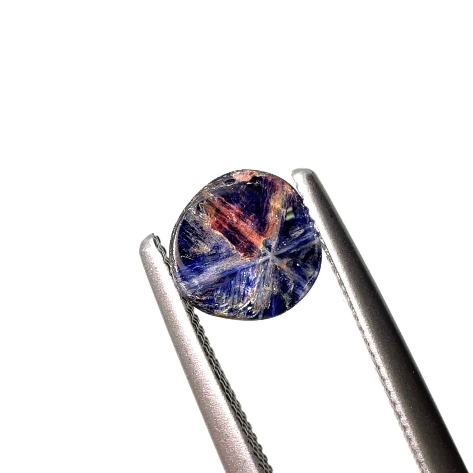 トラピッチェサファイア 原石スライス磨き ビルマ産 0.82ct / 5.7x5