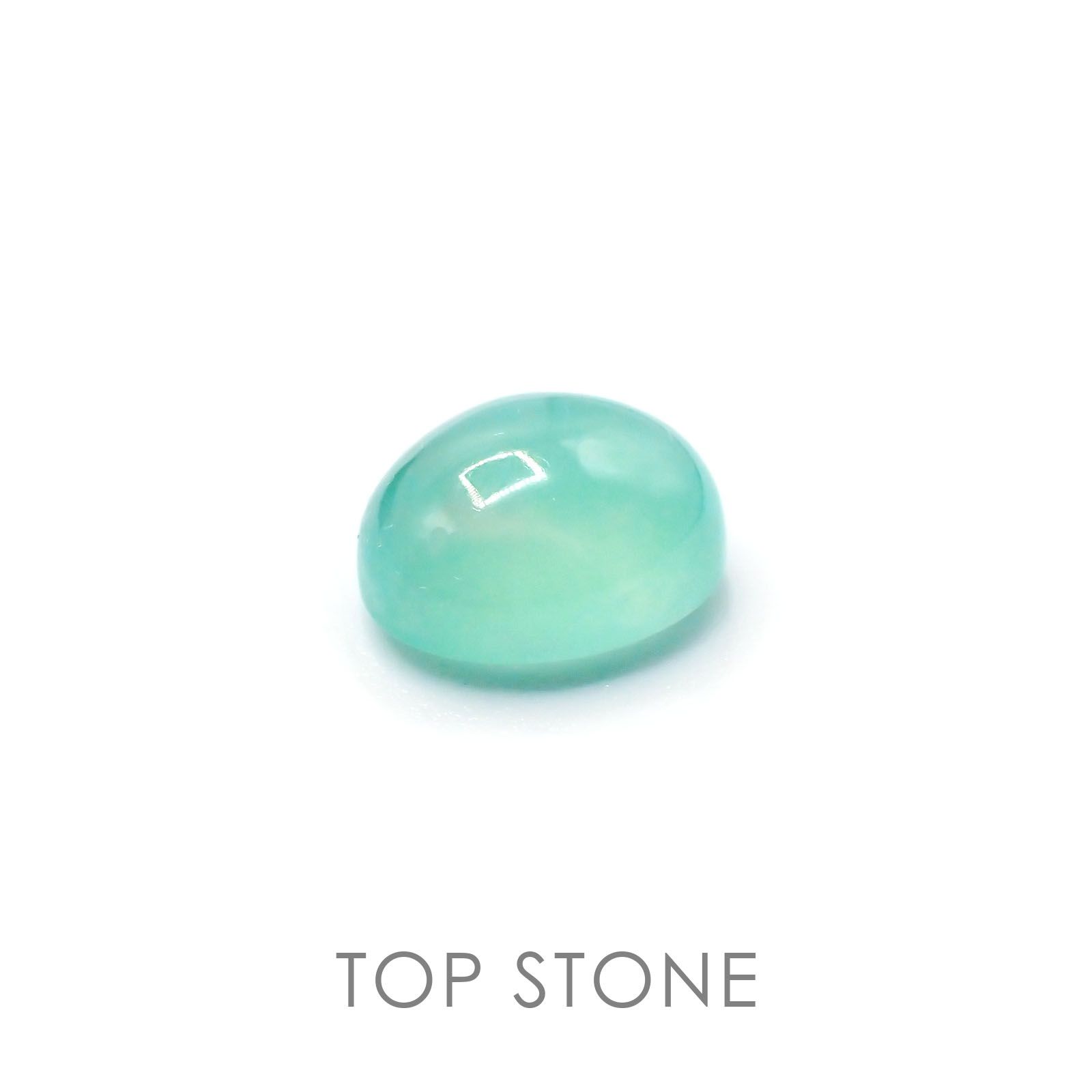 アクアプレーズ(宝石名ブルー グリーン・カルセドニー) 南アフリカ産 4.08ct 識別済[20095874]10.8×9mm前後