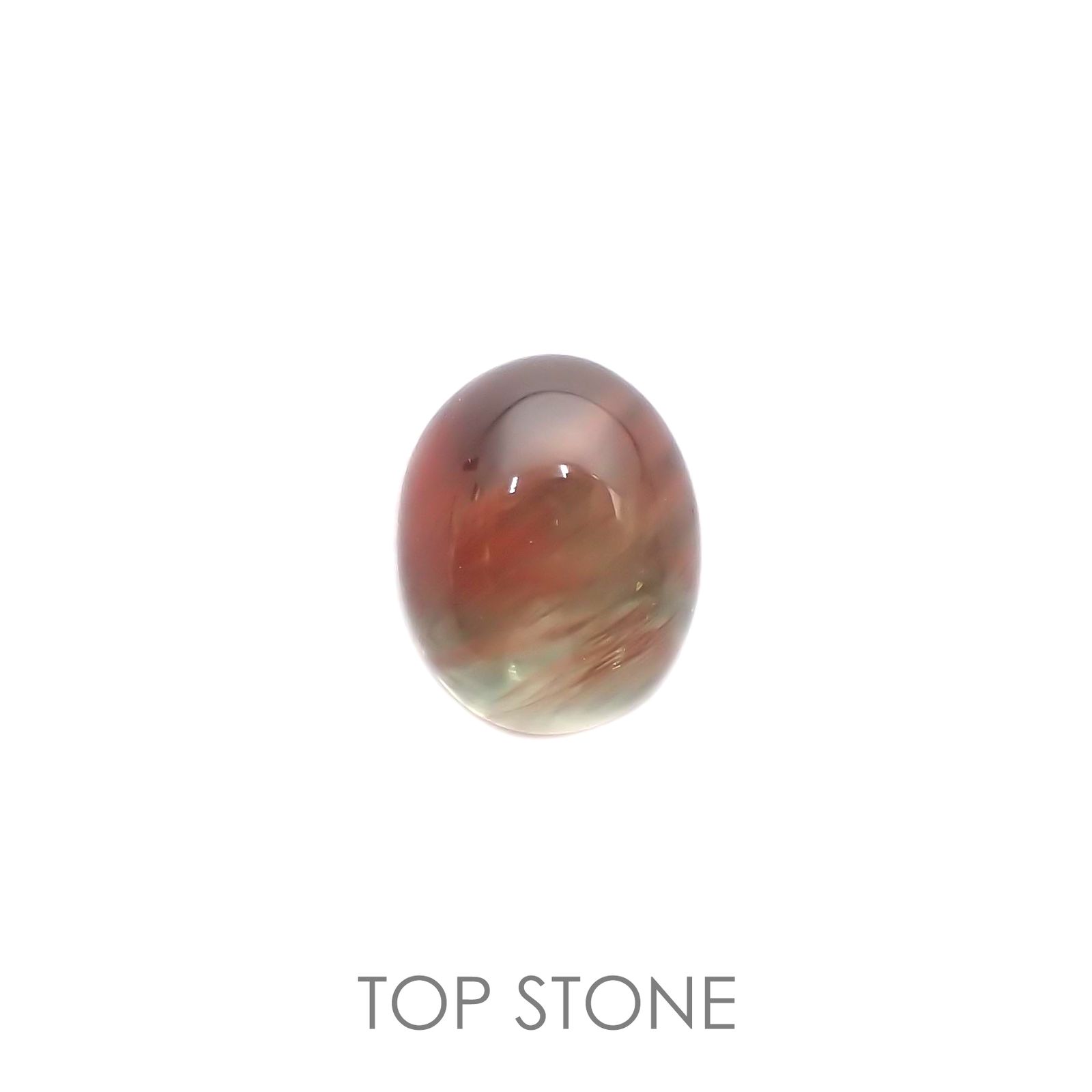 バイカラーアンデシン(宝石名アンデシン/ラブラドライト) チベット産 2.26ct 識別済[210913544]9.1×7.3mm前後