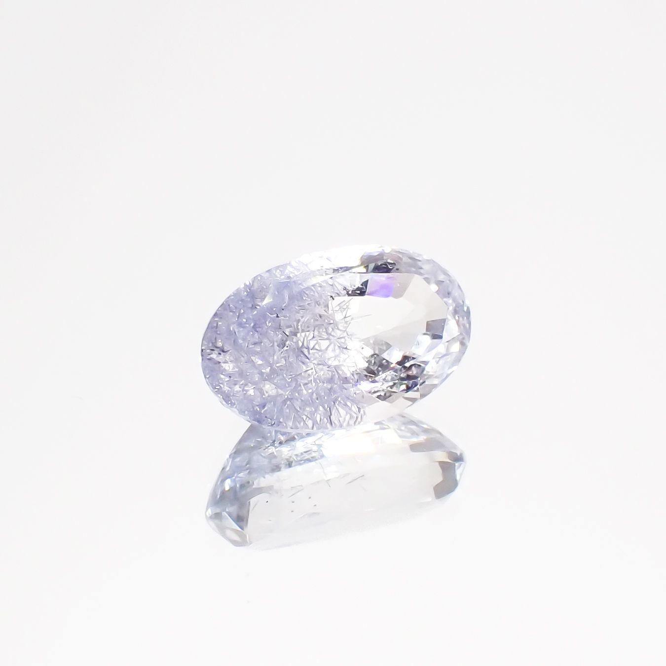 デュモルチェライトインクォーツ ブラジル産 1.48ct[231023582]9.3x5.9mm前後