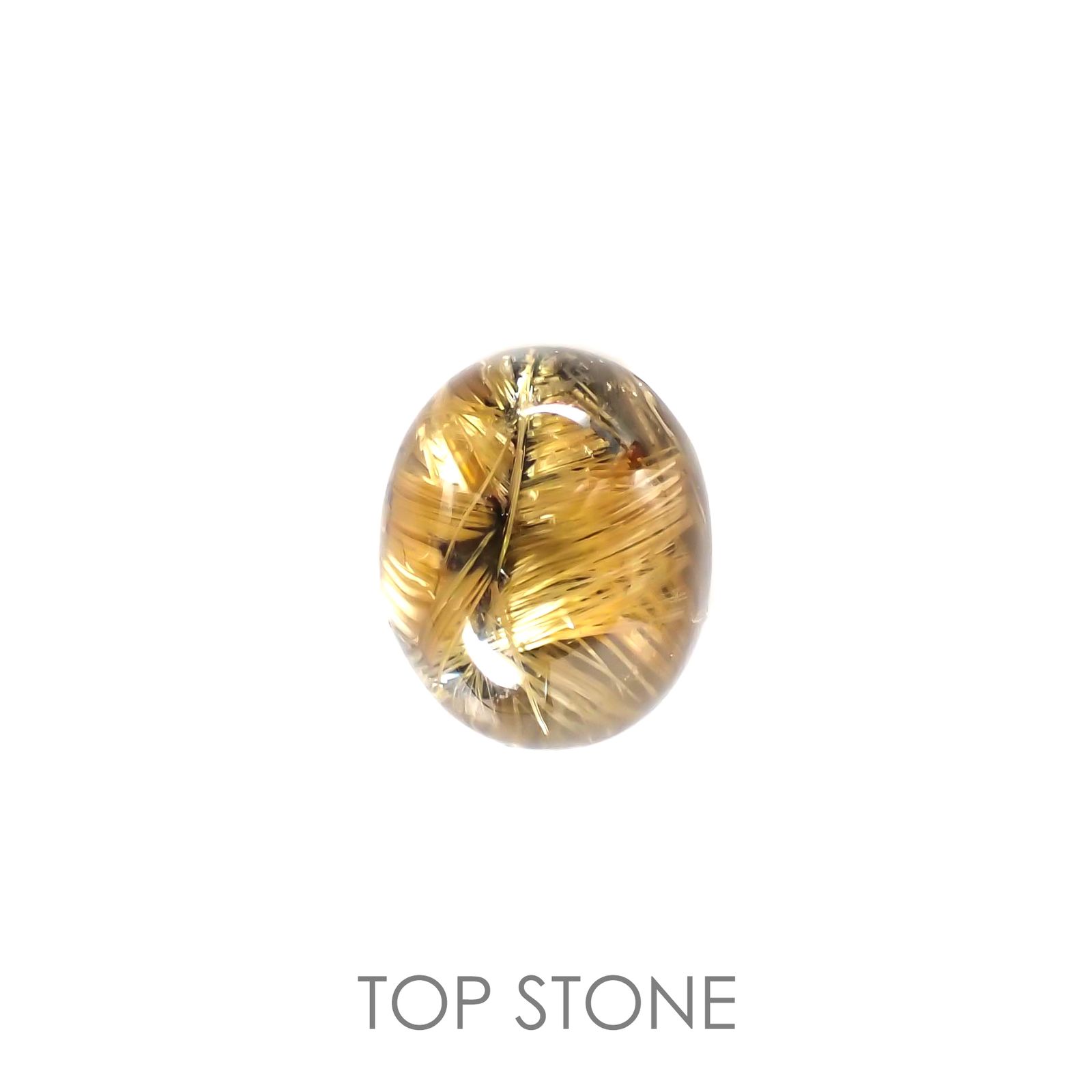 太陽タイチンルチルクォーツ(宝石名ルチルレイテッド・クォーツ) ブラジル産 14.59ct 識別済[20062825]15.5×12.7mm前後