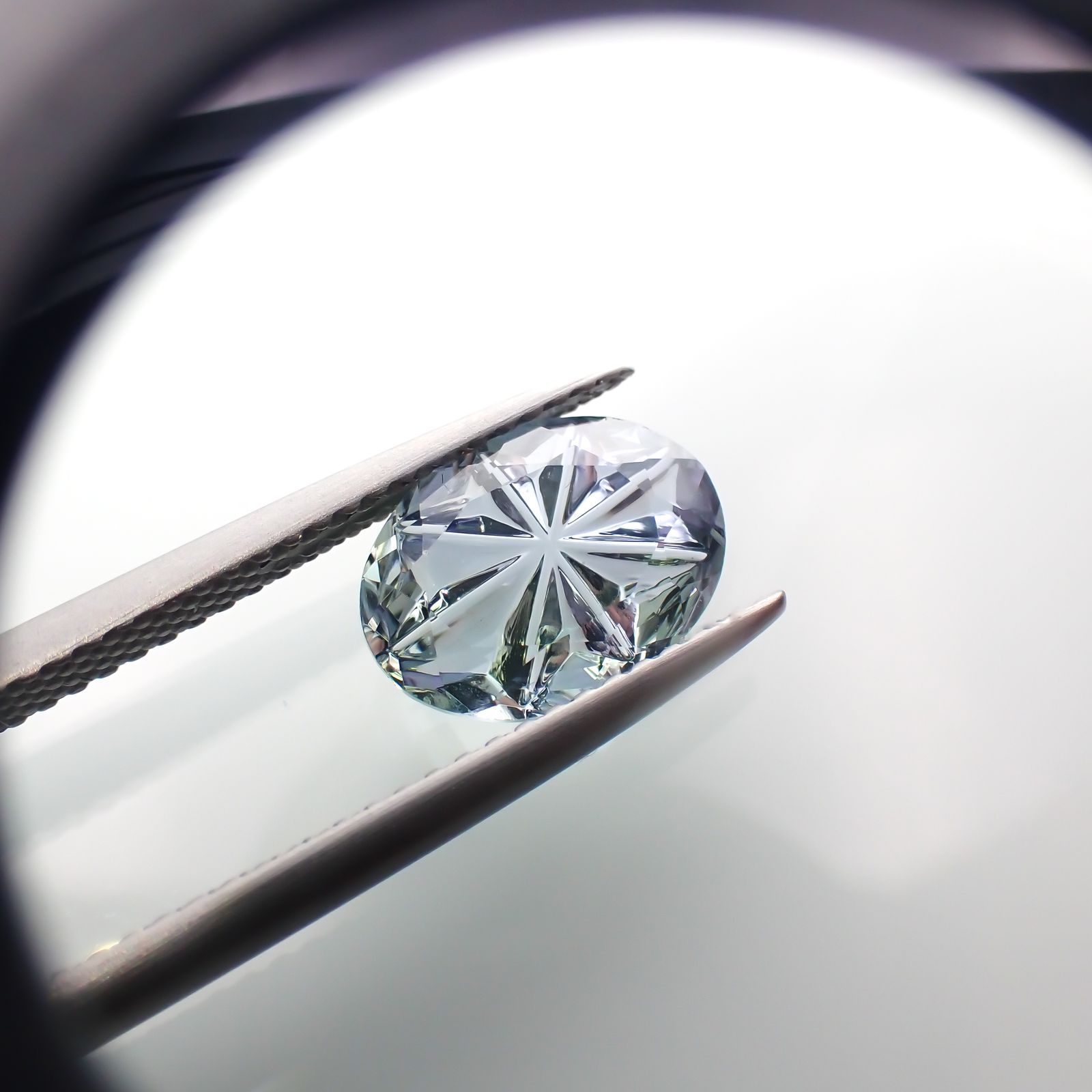◇甲州貴石切子Plus Three◇バイカラータンザナイト カード付き(宝石名ゾイサイト)タンザニア産 2.00ct 識別済[230321253]10x7.5mm前後