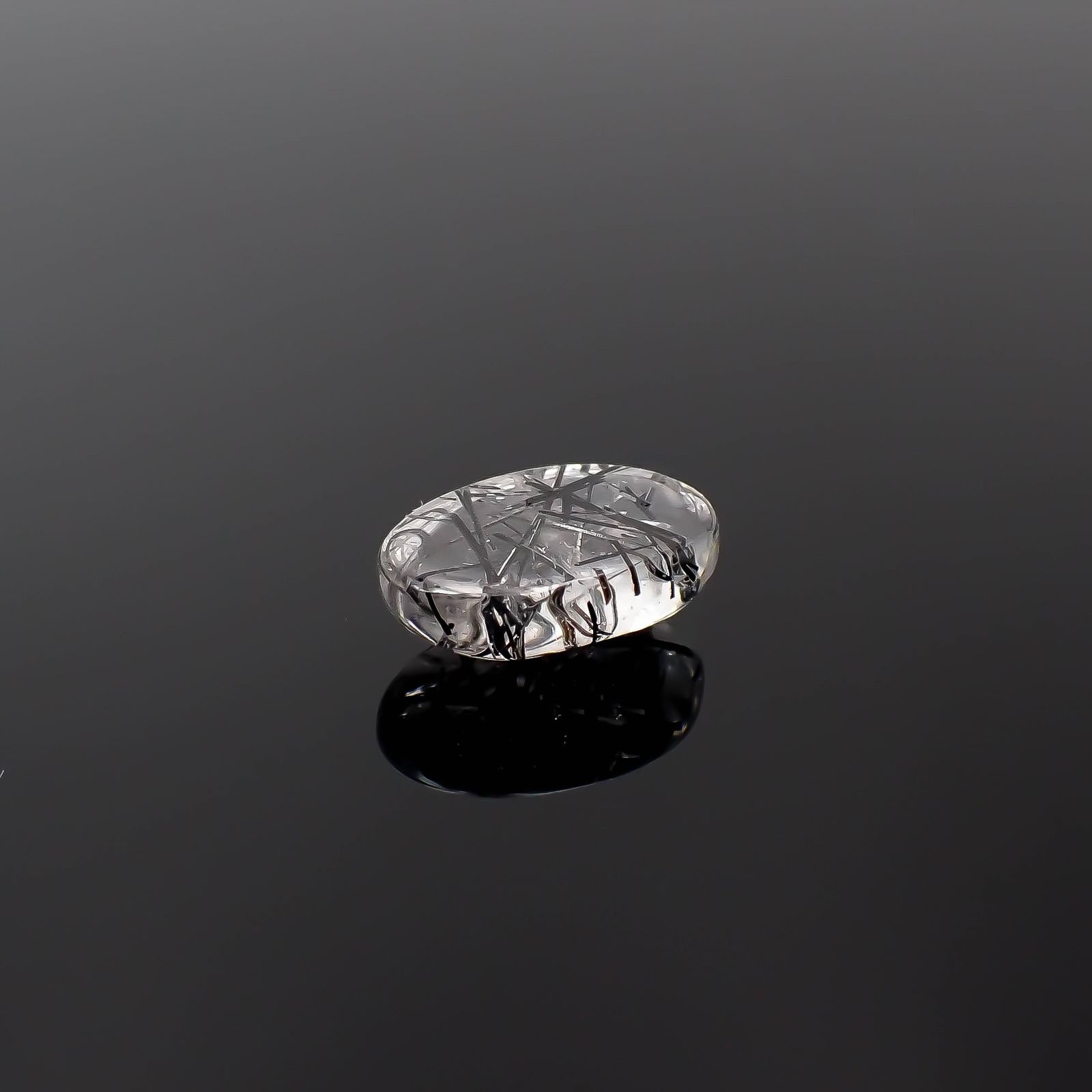 ブラックトルマリンインクォーツ ブラジル産 4.18ct[240427062]13.2x8.4mm前後