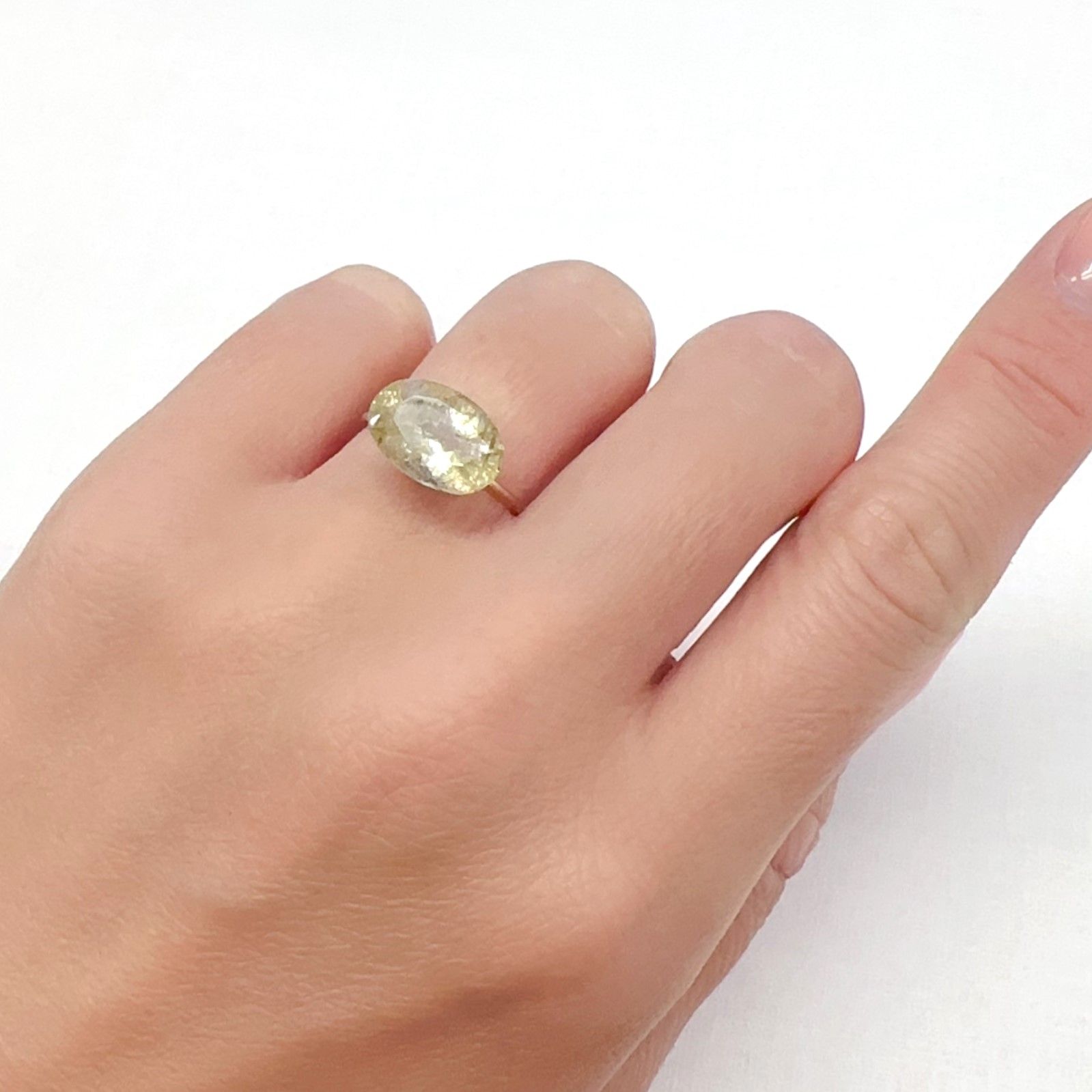 エピドートインクォーツ ブラジル産 3.56ct[240427291]12.2x8.3mm前後