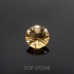 ◇チェッカーコンケーブカット◇シトリン(宝石名シトリン) ブラジル産 1.13ct 識別済[210913025]7×7mm前後