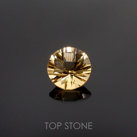 ◇チェッカーコンケーブカット◇シトリン(宝石名シトリン) ブラジル産 1.13ct 識別済[210913025]7×7mm前後