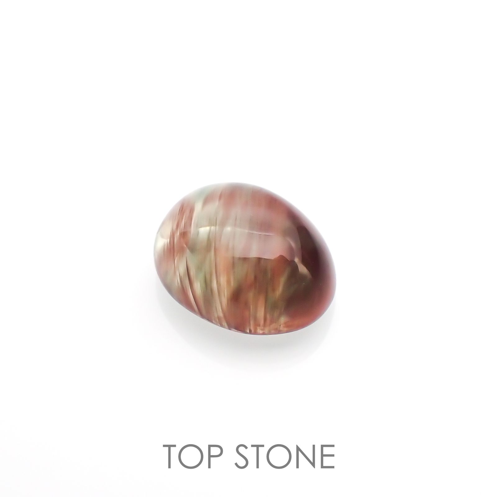 バイカラーアンデシン(宝石名アンデシン/ラブラドライト) チベット産 2.26ct 識別済[210913544]9.1×7.3mm前後