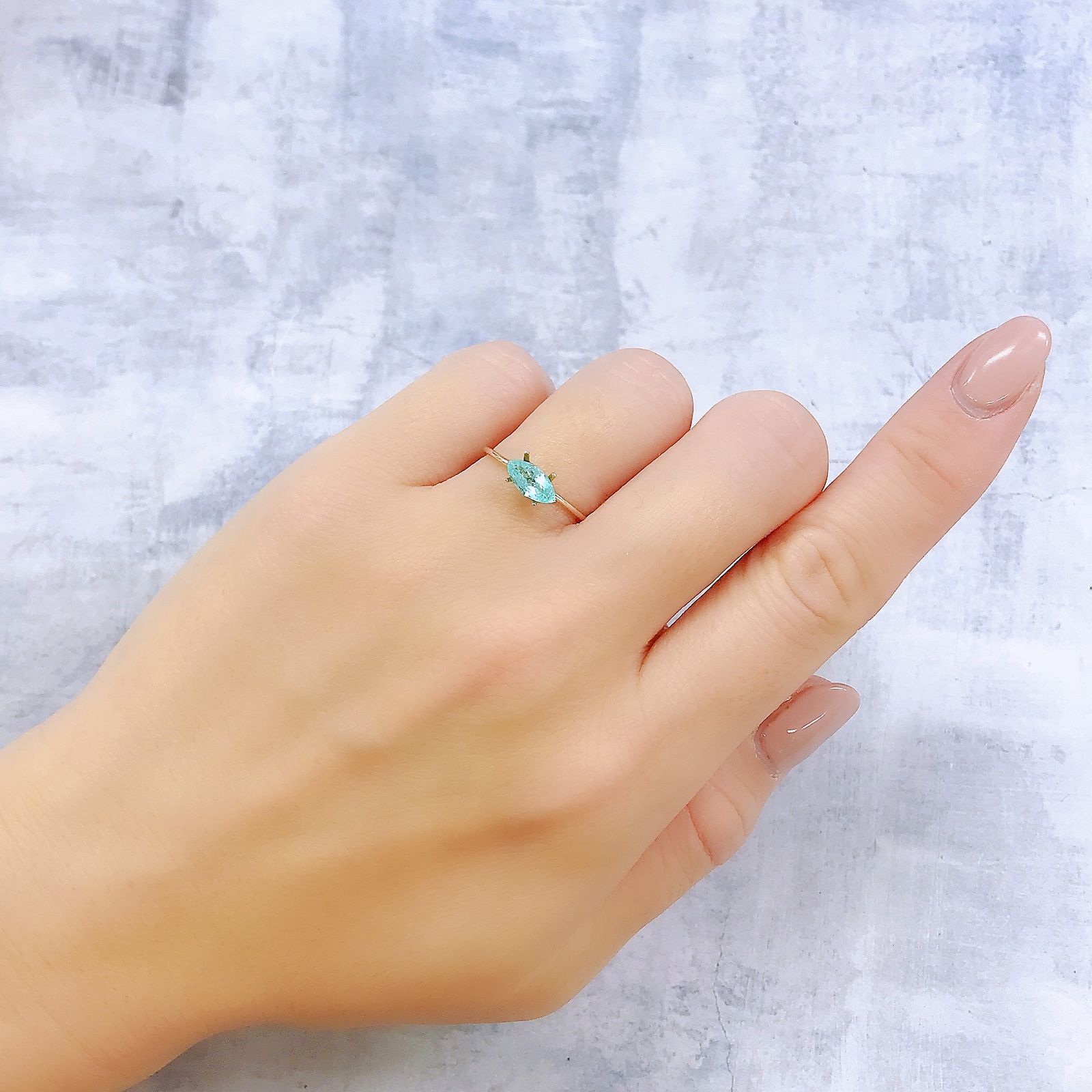 パライバトルマリン(宝石名トルマリン/別名パライバ・トルマリン)ブラジル・キントス鉱山産 0.497ct ソ付(宝貴協)[221018746]8.3x3.9mm前後
