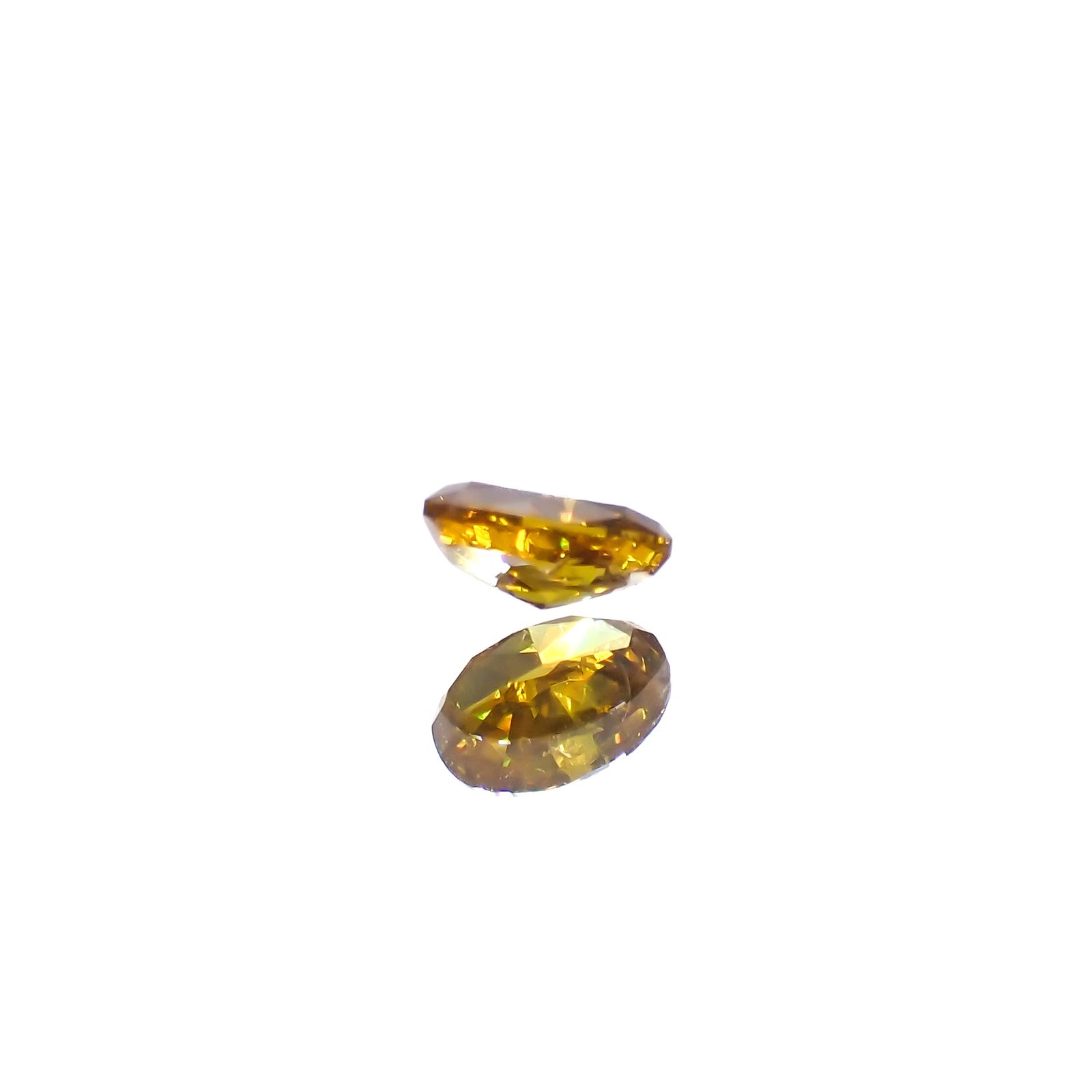 イエローダイヤモンド SI-2/FANCY DEEP BROWNISH YELLOW ORANGE (宝石名ダイアモンド) 0.151ct ソ付(CGL)[240125395]3.87x2.68mm前後