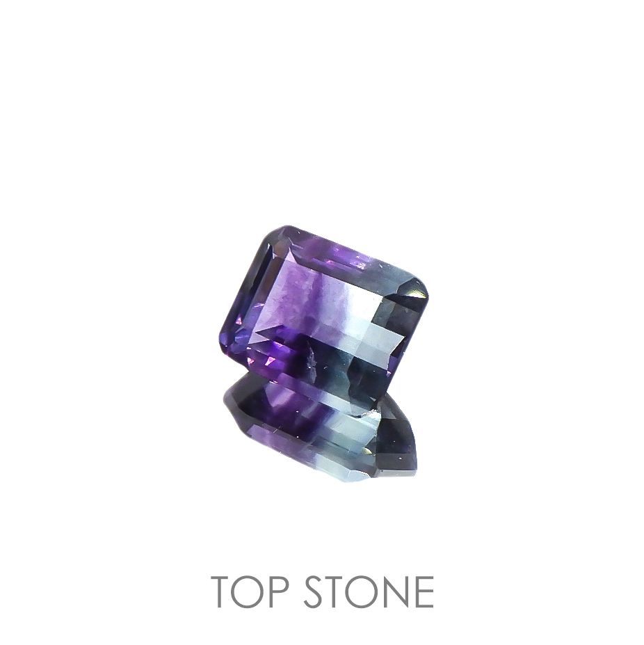 パーティカラーフローライト(宝石名フルオライト)ブラジル産 4.18ct 識別済[220115083]10.1x8.1mm前後