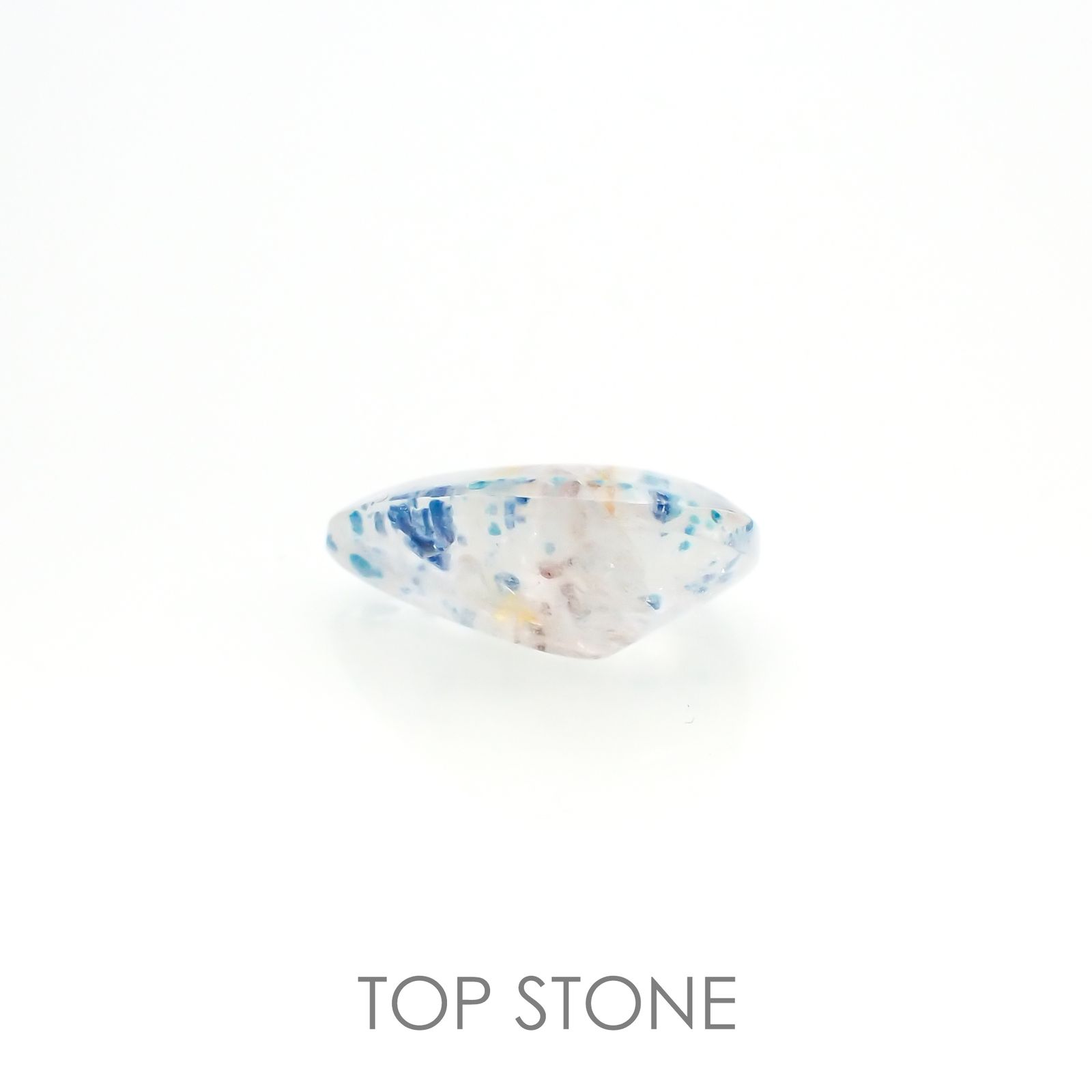 ◇バフカット◇パライバクォーツ ブラジル産 3.80ct[220115028]13.5x9.2mm前後