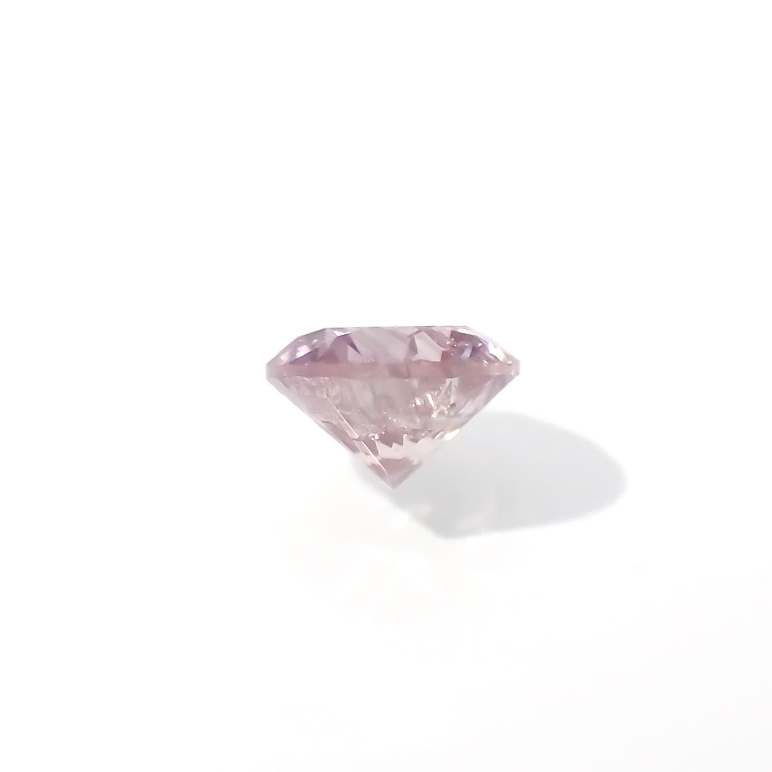 ピンクダイヤモンド(宝石名ダイアモンド I-2/FANCY PURPLISH PINK) 0.082ct ソ付(CGL)[230120130]2.67x2.73mm前後
