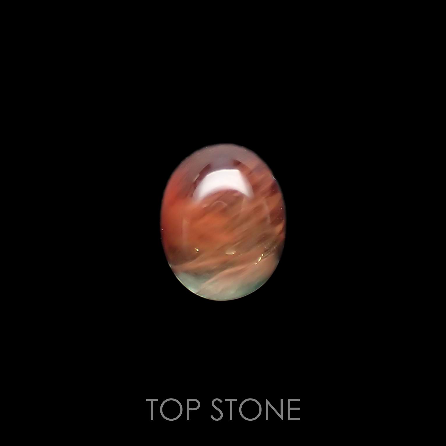 バイカラーアンデシン(宝石名アンデシン/ラブラドライト) チベット産 2.26ct 識別済[210913544]9.1×7.3mm前後