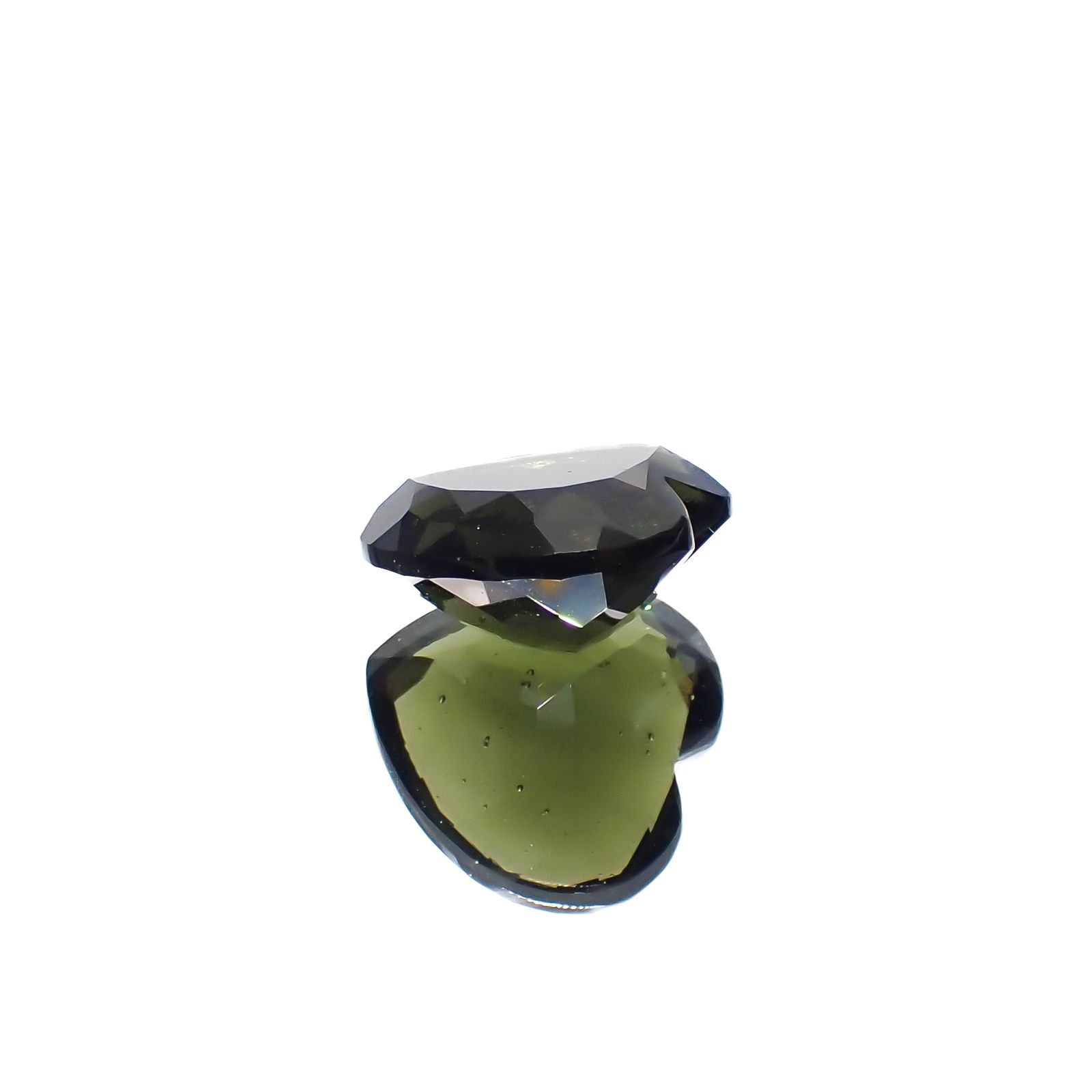 モルダバイト(宝石名モルダバイト)発見地：旧チェコスロバキア 7.43ct 識別済[231224835]13.9x13.9mm前後