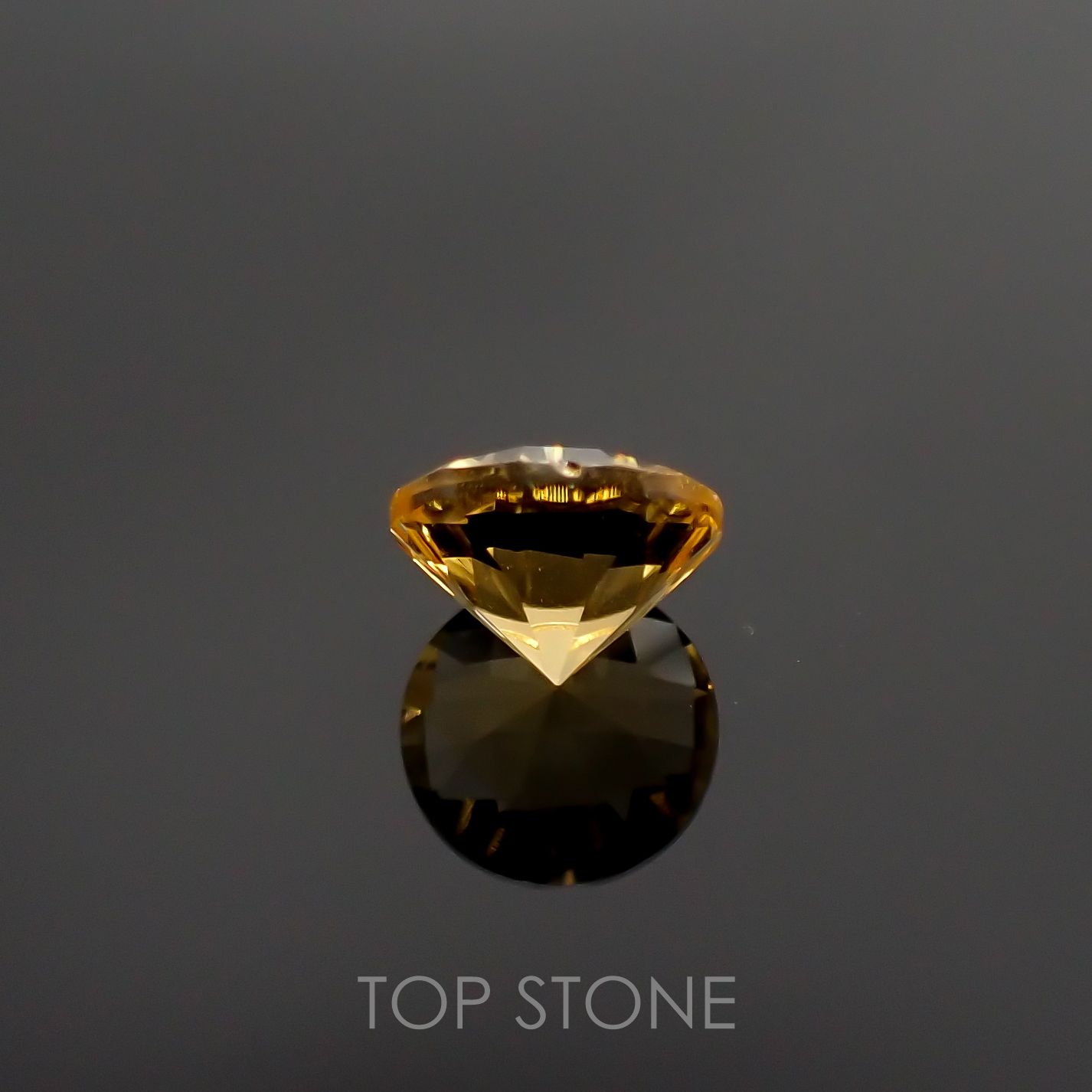 ◇チェッカーコンケーブカット◇シトリン(宝石名シトリン) ブラジル産 1.16ct 識別済[210913023]7×7mm前後