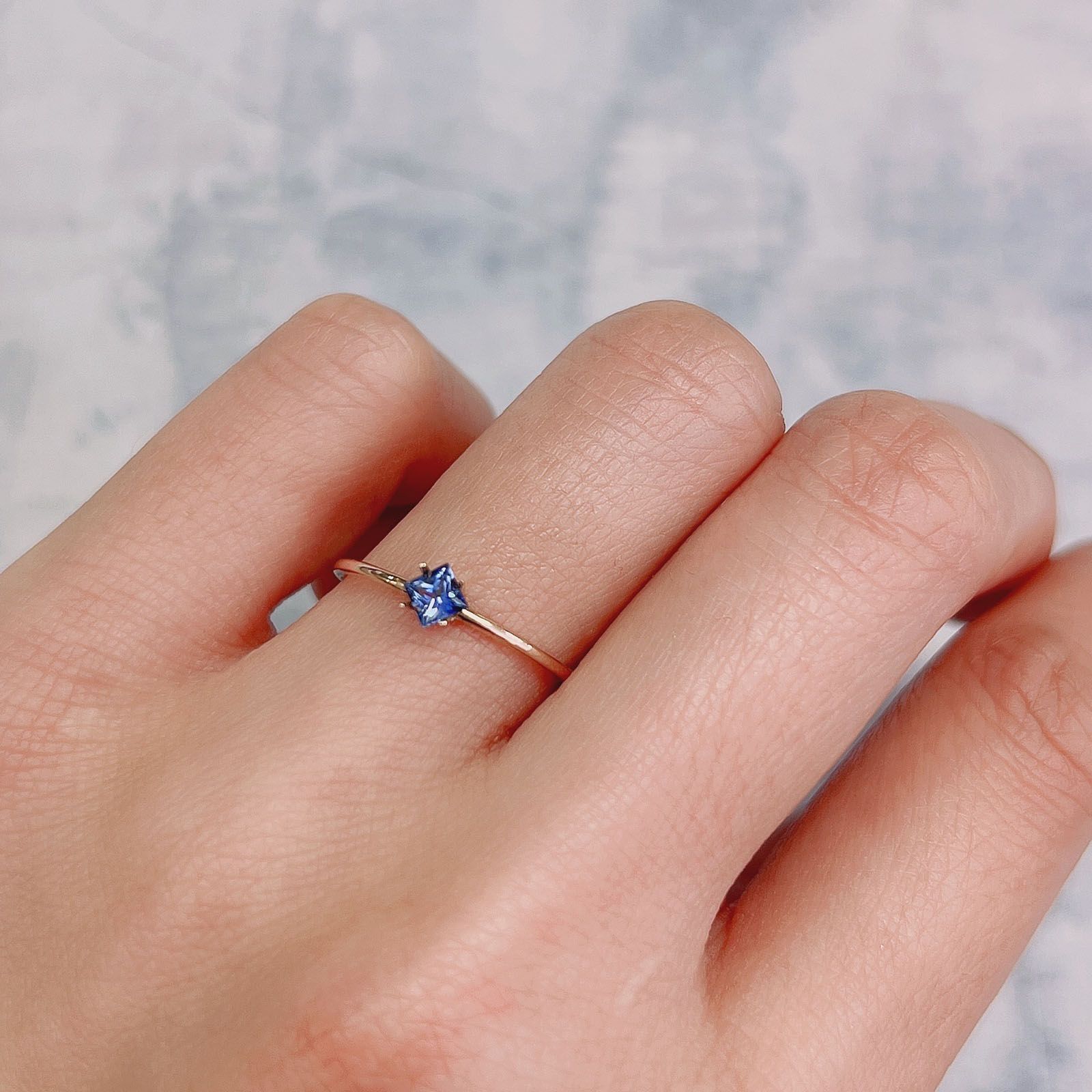 ◇プリンセスカット◇サファイア(宝石名サファイア) スリランカ産 0.21ct 識別済[21017903]3.1×3.1mm前後