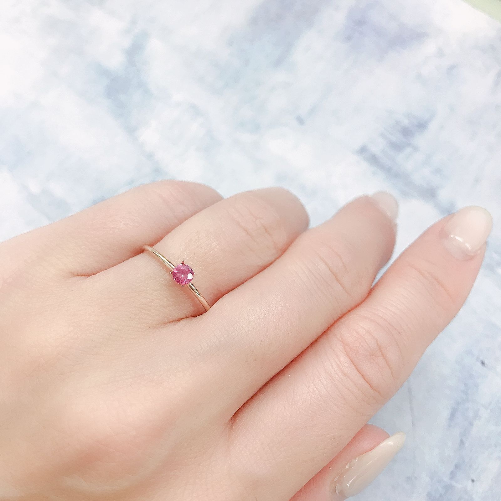 ピンクサファイア(宝石名サファイア)タンザニア・ウィンザー産 0.22ct 識別済[220616162]3.4x3.3mm前後