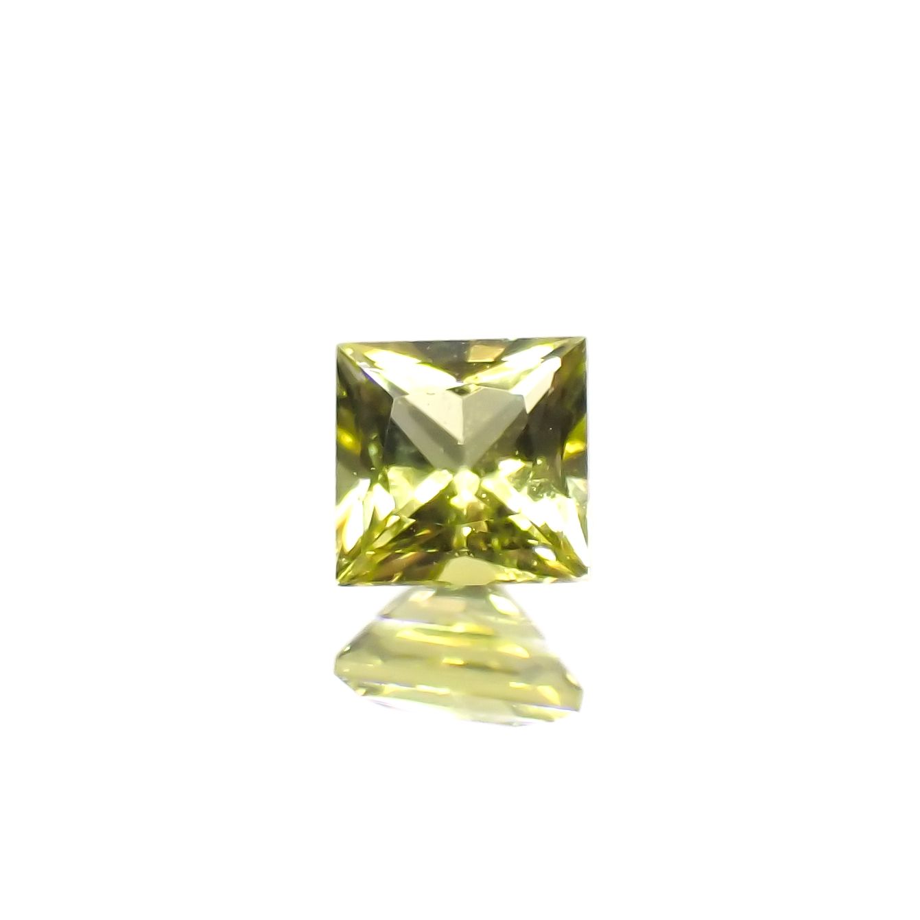 ◇プリンセスカット◇カナリートルマリン ザンビア・カナリー鉱山産 0.15ct[230823155]3.1x3mm前後