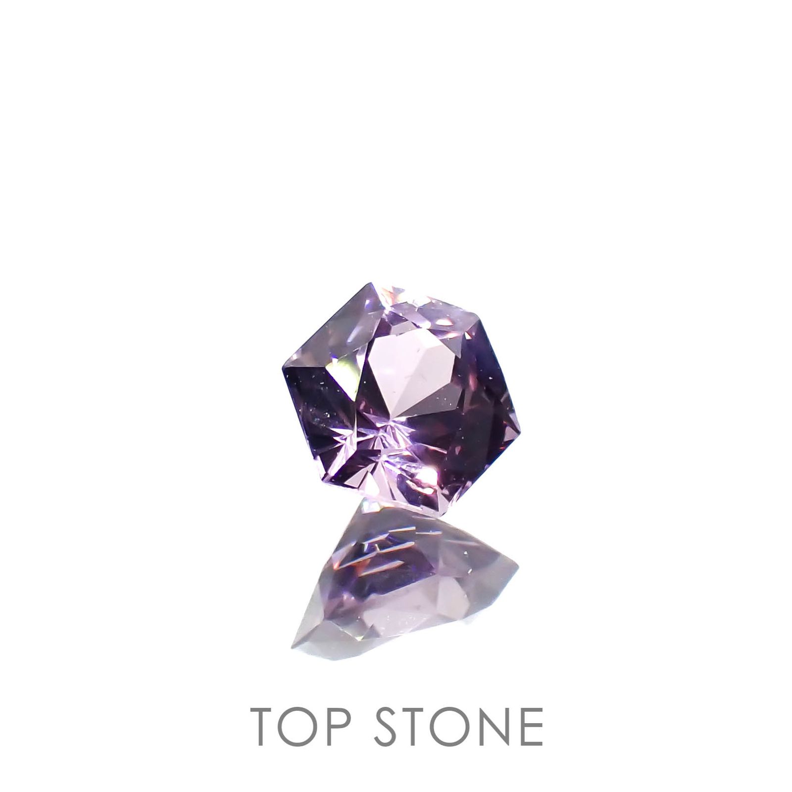◇ヘキサゴンカット◇パープルスピネル(宝石名スピネル)ビルマ/マダガスカル産 0.37ct 識別済[230220646]4.2x3.9mm前後