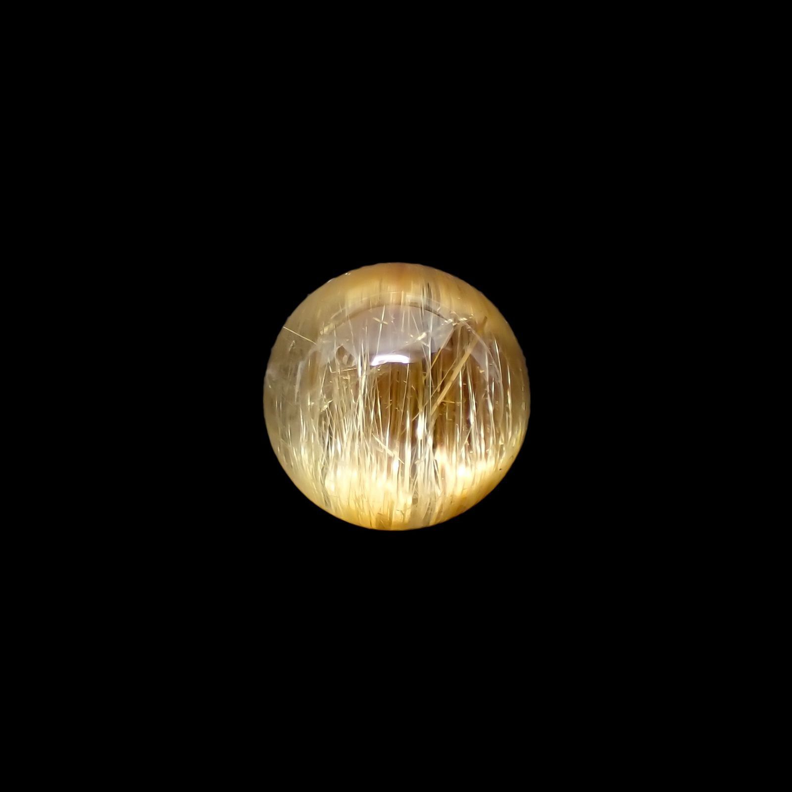 ルチルクォーツ(宝石名ルチルレイテッド・クォーツ) ブラジル産 識別済 3.04ct / 8.3×8.3mm前後 [251013309]