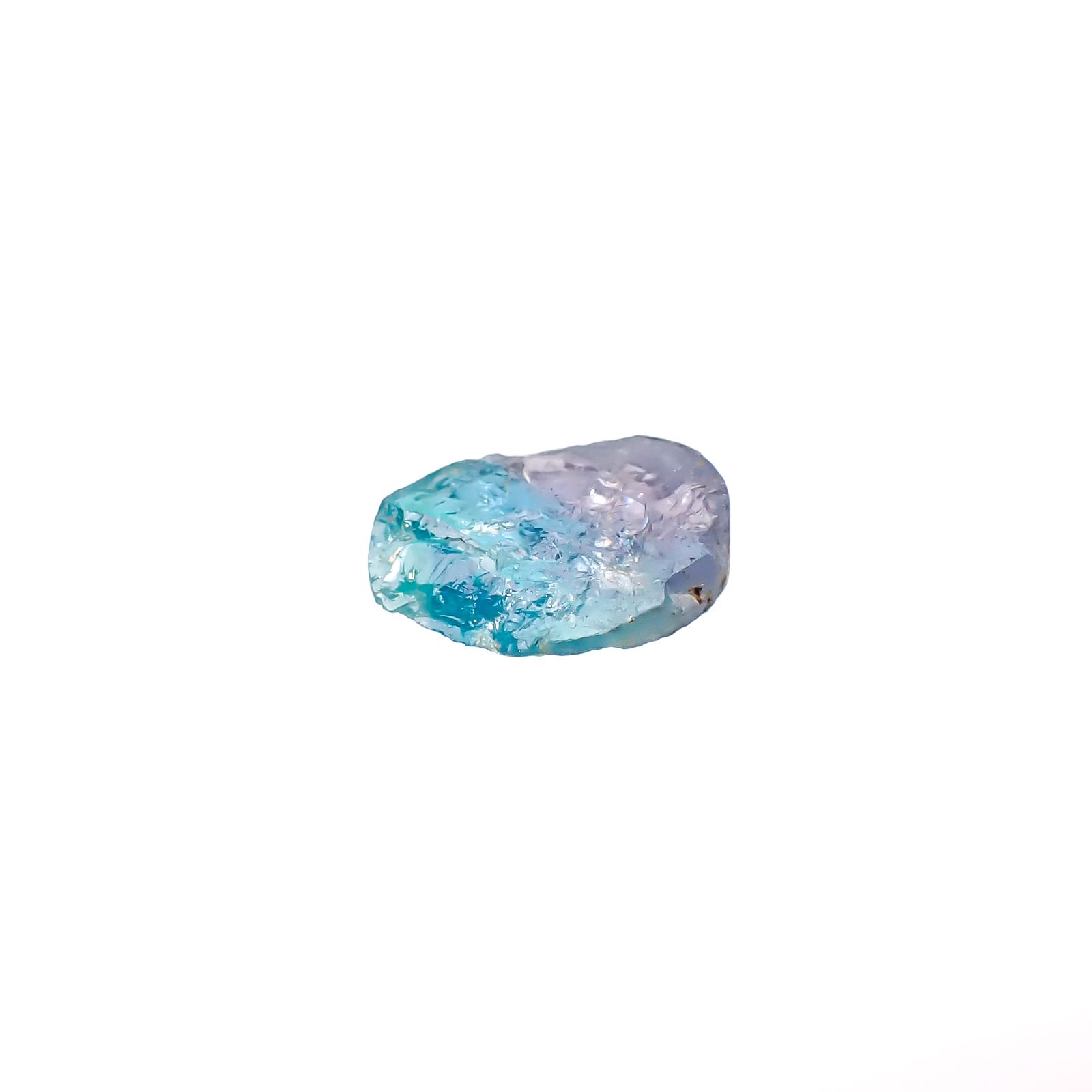 バイカラーパライバトルマリン原石スライス ブラジル・バターリャ鉱山産 0.73ct [241129451]8x6.1mm前後