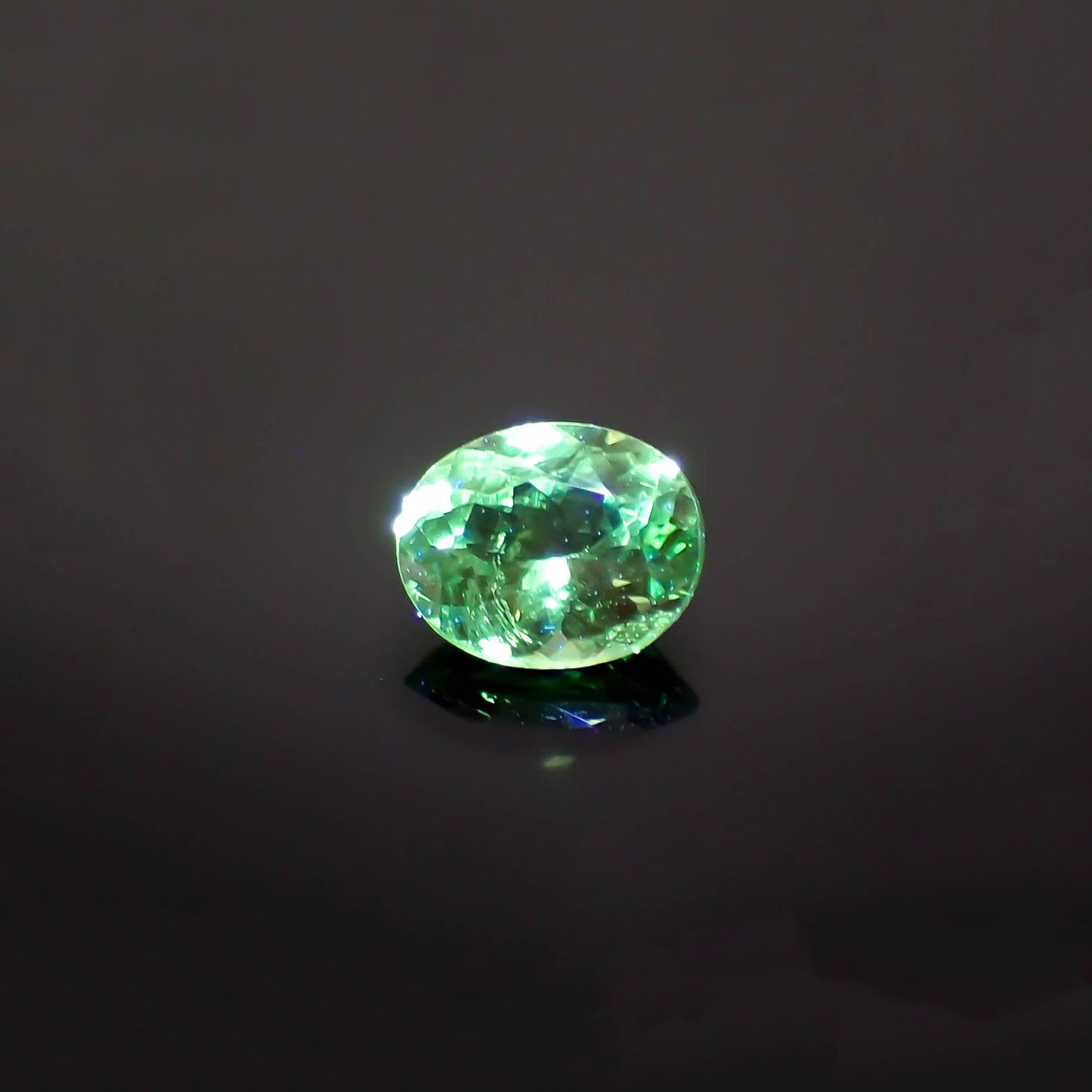 ミントガーネット(宝石名グリーン グロッシュラー・ガーネット)タンザニア産 0.37ct 識別済[230119972]5x4mm前後