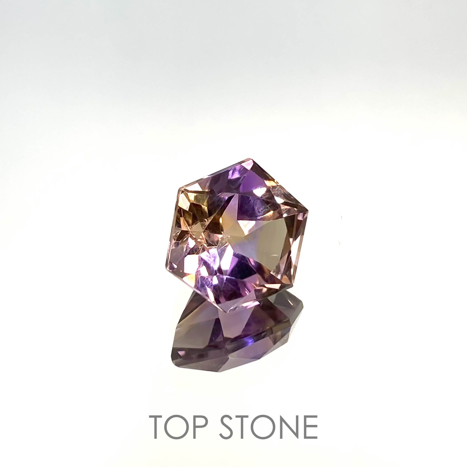 ◇ヘキサゴンカット◇アメトリン ブラジル産 6.41ct[221018593]11x11.3mm前後